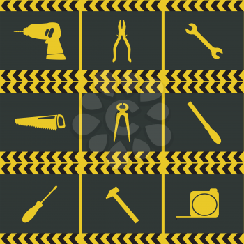 Repairing service tool sign icons ser