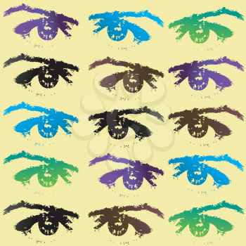 Illustration of vintage eyes background