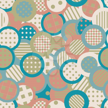 Vintage seamless background with circles and round shapes