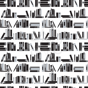 Black and white books seamless background