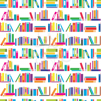 Colorful seamless background with stylized books