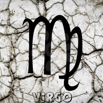 Virgo zodiac sign on earth element background