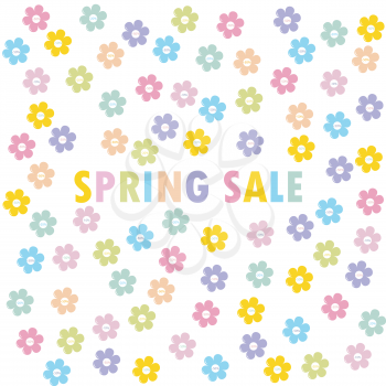 Spring season sale offer background with flowers