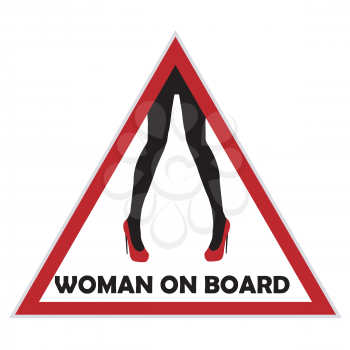 Woman on board driving sign