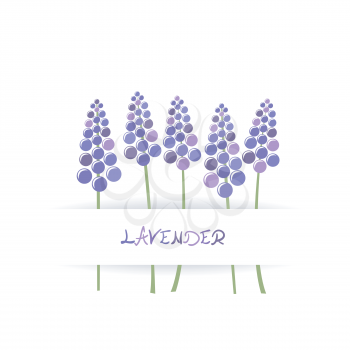 Card with stylized lavender