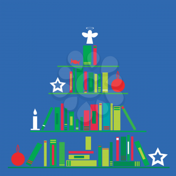 Christmas tree made of stylized books