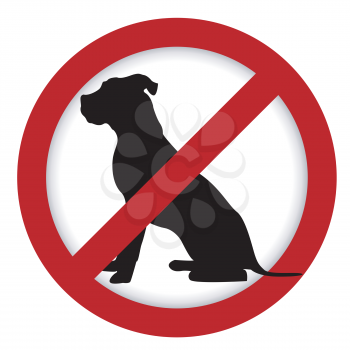 Prohibition dog sign illustration with silhouette of dog