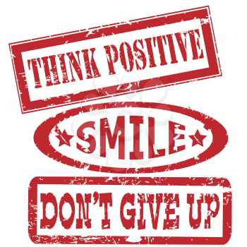 Motivation and positive thinking messages rubber stamps set