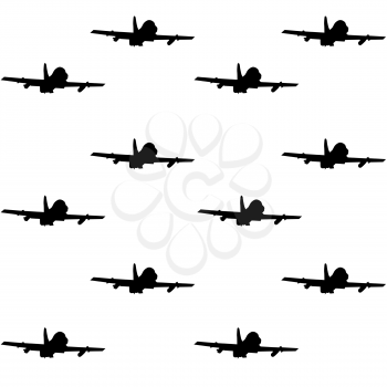Military fighter jet seamless pattern