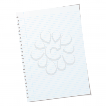 Royalty Free Clipart Image of a Piece of Lined Paper
