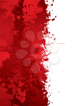 Royalty Free Clipart Image of a Red Inkblot Border