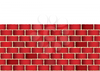 Royalty Free Clipart Image of a Red Brick Wall and Space for Text