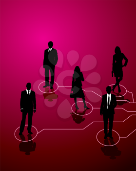 Royalty Free Clipart Image of Business People Connected