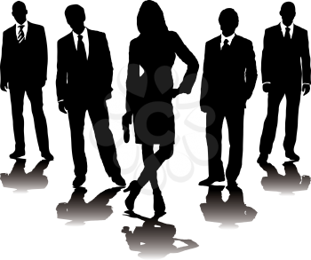 Royalty Free Clipart Image of a Group of Business People