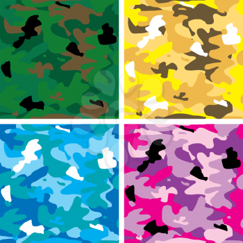 Royalty Free Clipart Image of a Set of Camouflage Backgrounds
