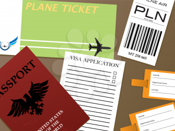Royalty Free Clipart Image of Travel Documents