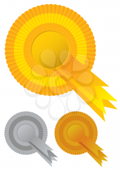 Royalty Free Clipart Image of a Set of Medals