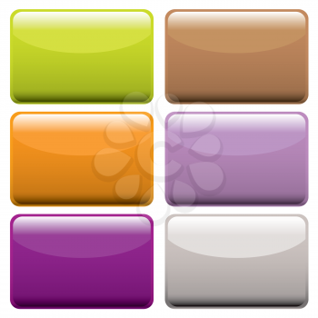 Royalty Free Clipart Image of a Set of Rectangular Buttons