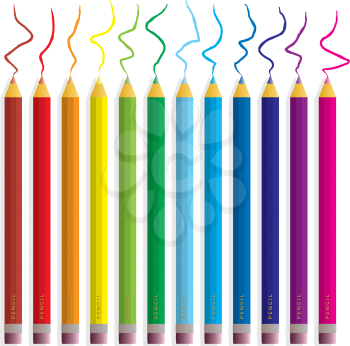 Royalty Free Clipart Image of a Pencil Crayons