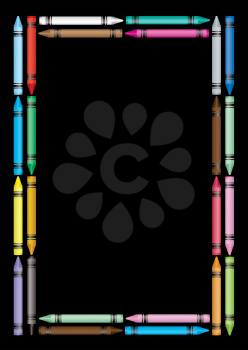 Royalty Free Clipart Image of a Crayon Frame