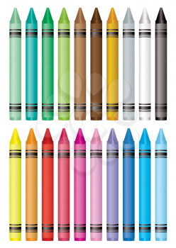 Royalty Free Clipart Image of Wax Crayons