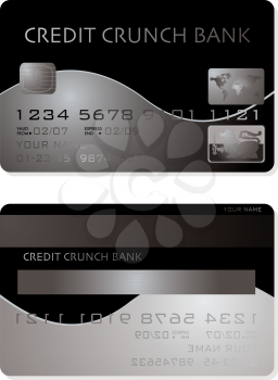 Royalty Free Clipart Image of a Credit Card Showing Economic Troubles