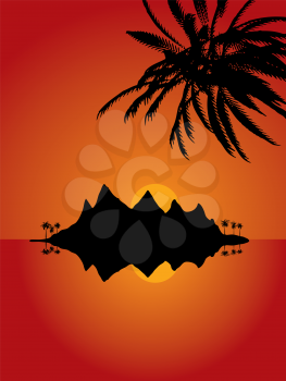 Royalty Free Clipart Image of a Deserted Island