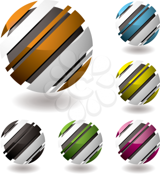 Royalty Free Clipart Image of Striated Balls