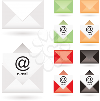 Royalty Free Clipart Image of Letters and Email Icons