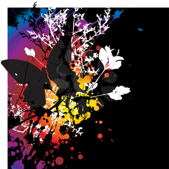 Royalty Free Clipart Image of a Silhouetted Butterfly