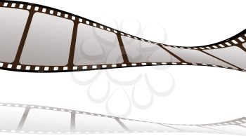 Royalty Free Clipart Image of a Floating Filmstrip