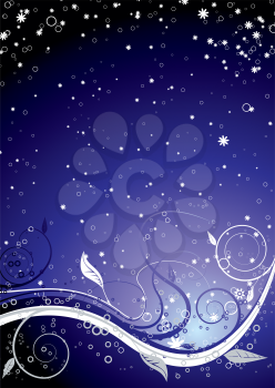 Royalty Free Clipart Image of a Sky Background With a Flourish at the Bottom