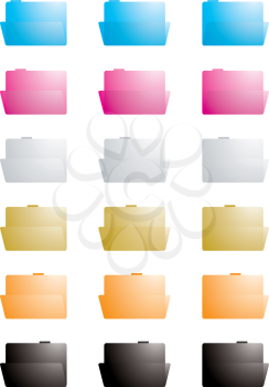 Royalty Free Clipart Image of Coloured Folders