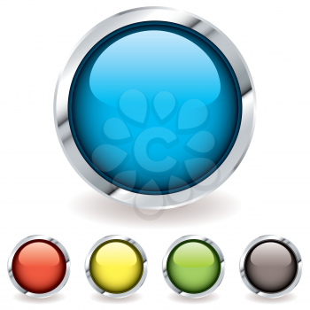 Royalty Free Clipart Image of Buttons With Silver