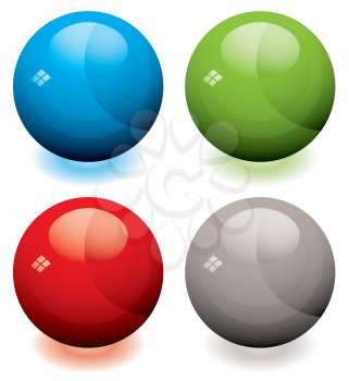 Royalty Free Clipart Image of a Marble Button Set