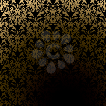 Royalty Free Clipart Image of Gold and Black Wallpaper