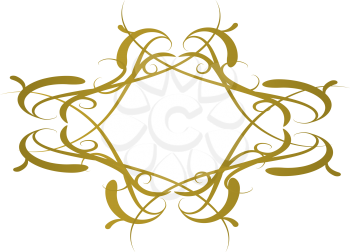 Royalty Free Clipart Image of a Gold Ornament