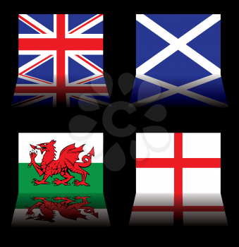 Royalty Free Clipart Image of British Flags