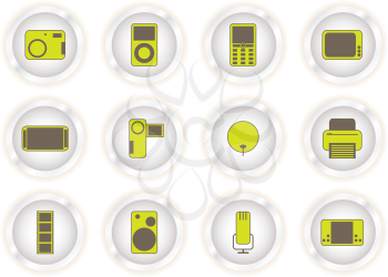 Royalty Free Clipart Image of Twelve Glow Buttons