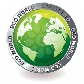Royalty Free Clipart Image of a Green World in an Eco World Frame