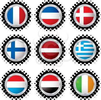 Royalty Free Clipart Image of a Flag Set