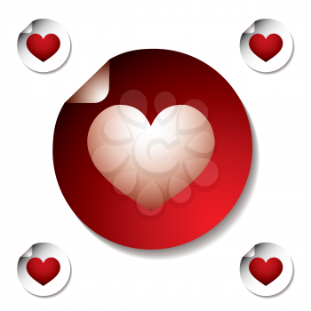 Royalty Free Clipart Image of Heart Stickers