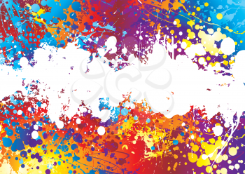 Royalty Free Clipart Image of a Rainbow Spatter Border