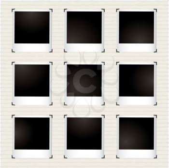 Royalty Free Clipart Image of a Group of Polaroids