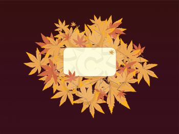 Royalty Free Clipart Image of an Autumn Leaf Frame on Brown