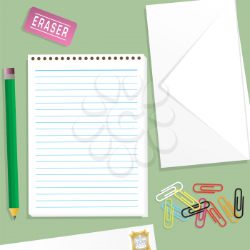 Royalty Free Clipart Image of Stationery and Office Items