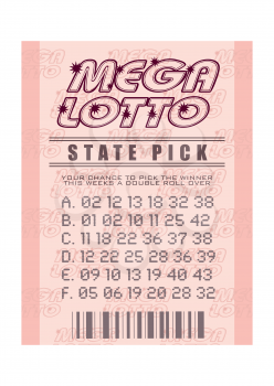Royalty Free Clipart Image of a Mega Lotto Ticket