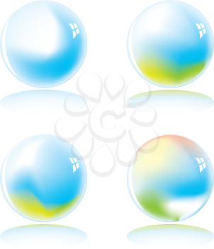 Royalty Free Clipart Image of Four Marbles