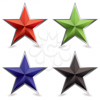 Royalty Free Clipart Image of Four Star Icons