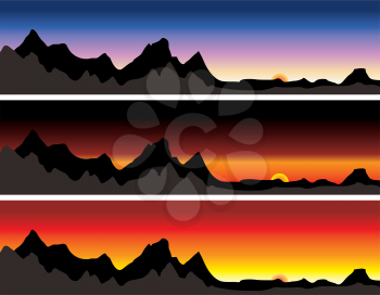 Royalty Free Clipart Image of Mountain Ranges